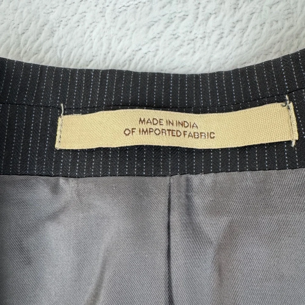 JOE Joseph Abboud Blazer Mens 40R Charcoal Grey Pinstripe 100% Wool Sport Coat